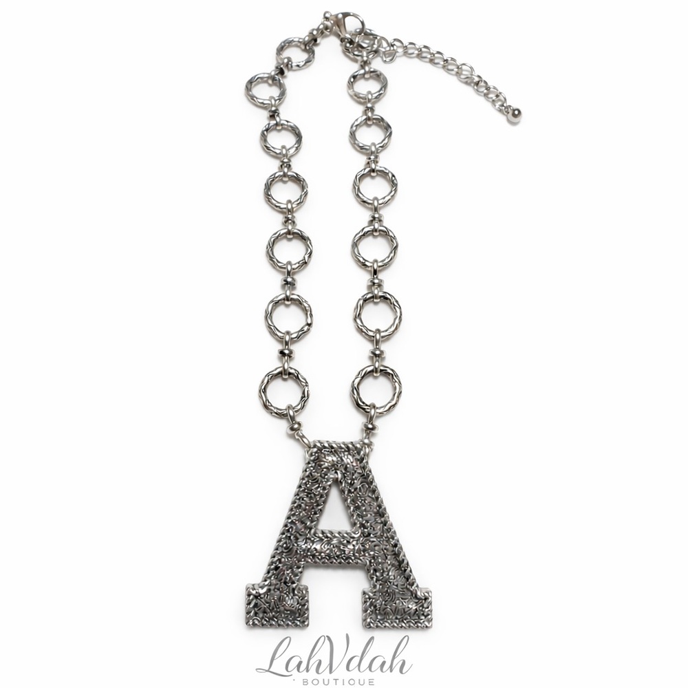 Silver Initial Pendant Necklace